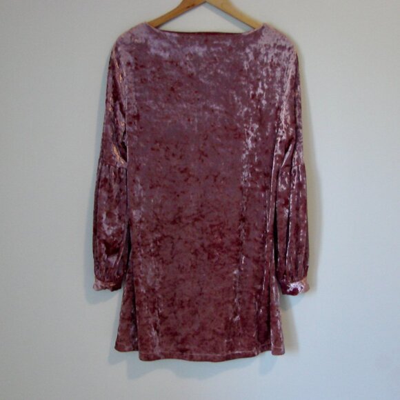 Muche and Muchette Velvet Dress Loose Pink Crushed Velvet Size Medium Large M/L - Picture 13 of 15
